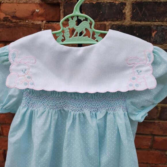 Vintage Early 90's Mint Green Easter Dress with matching bloomers Size 12 months - Picture 2 of 7